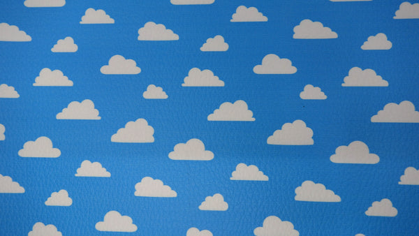 "Clouds in the Big Blue Sky" Textured Faux Leather sheet