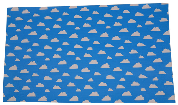 "Clouds in the Big Blue Sky" Textured Faux Leather sheet - Landscape