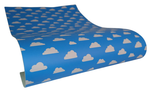 Clouds in the Big Blue Sky" Ultra Smooth Faux Leather Sheet
