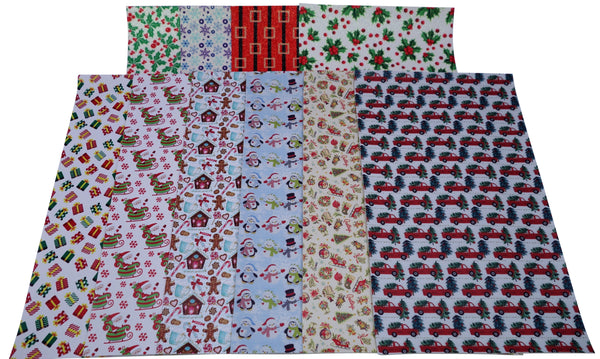 Christmas & Winter Themed Bundle - Faux Leather & Fine Glitter sheets