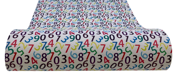 "Colorful Numbers" Textured Faux Leather Sheet