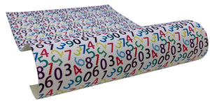 "Colorful Numbers" Textured Faux Leather Sheet