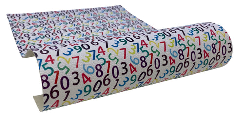 "Colorful Numbers" Textured Faux Leather Sheet