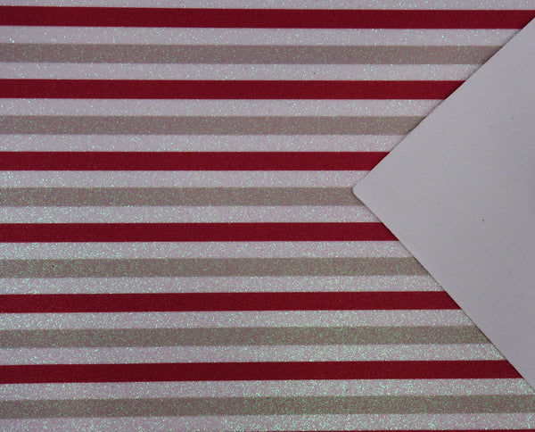 "Champagne & Red Stripes" Fine Glitter Sheet