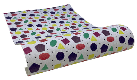 "Colorful Shapes" Textured Faux Leather Sheet