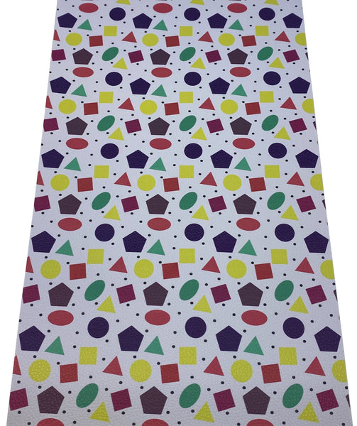 "Colorful Shapes" Textured Faux Leather Sheet