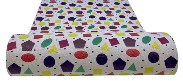 "Colorful Shapes" Textured Faux Leather Sheet