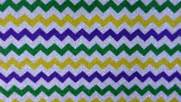 "Purple, Green, Yellow & White Chevron" Premium Glitter Sheet