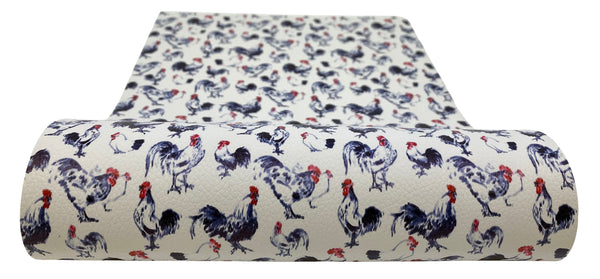 "Chickens" Textured Faux Leather Sheet