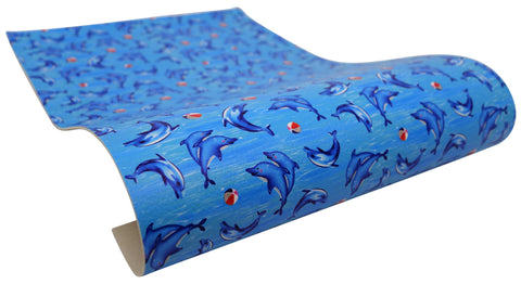 "Dolphins" Textured Faux Leather sheet