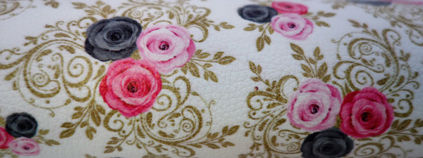 "Floral Filigree" Textured Faux Leather Sheet