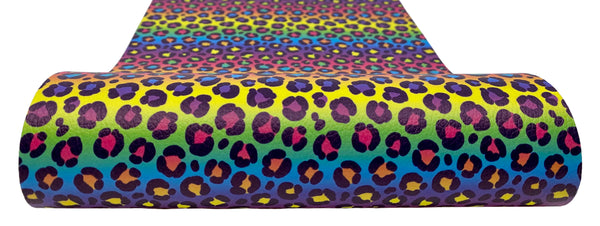 "Funky Leopard (Medium Spots) Textured Faux Leather Sheet