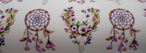 "Floral Antler Skulls & Dreamcatchers" Textured Faux Leather sheet