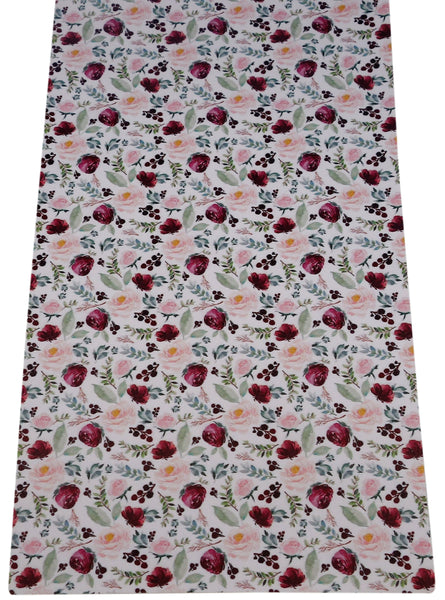 "Floral Blooms" Textured Faux Leather sheet