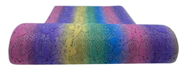 "Floral Rainbow 3.0" Lace on Canvas Sheet
