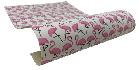 "Pink Flamingos" Ultra Smooth Faux Leather Sheet