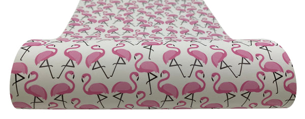 "Pink Flamingos" Ultra Smooth Faux Leather Sheet