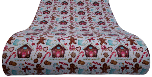 "Gingerbread Lane" Ultra Smooth Christmas Faux Leather sheet