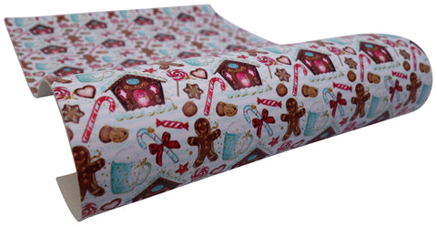 "Gingerbread Lane" Ultra Smooth Christmas Faux Leather sheet