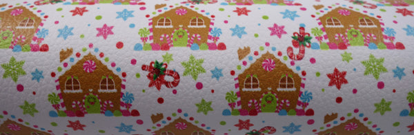 "Gingerbread Village" Textured Faux Leather sheet