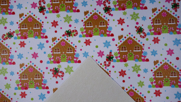 "Gingerbread Village" Textured Faux Leather sheet