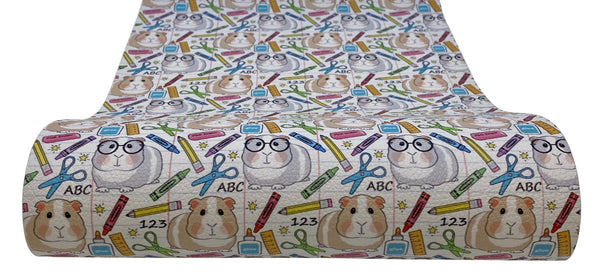 "Guinea Pig School" Textured Faux Leather Sheet