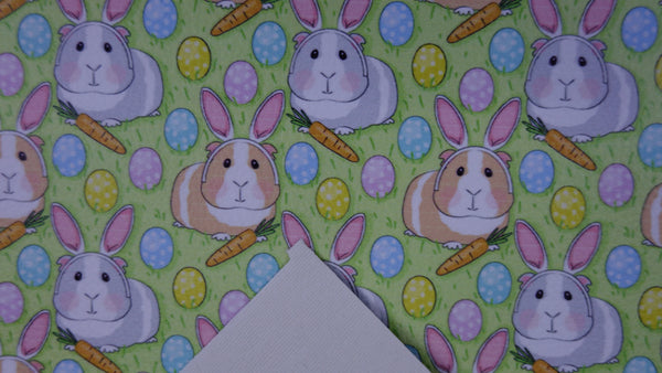 "Easter Guinea Bunny" Textured Faux Leather Sheet