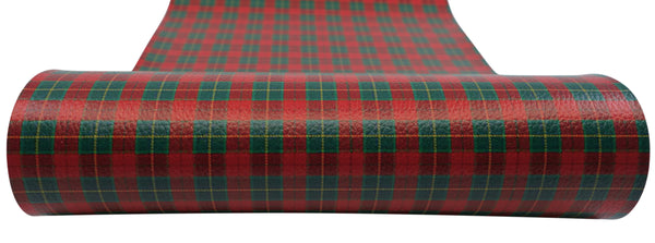 "Christmas Plaid" Textured Faux Leather sheet - CraftyTrain.com