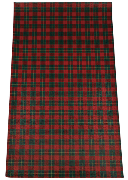 "Christmas Plaid" Textured Faux Leather sheet - CraftyTrain.com