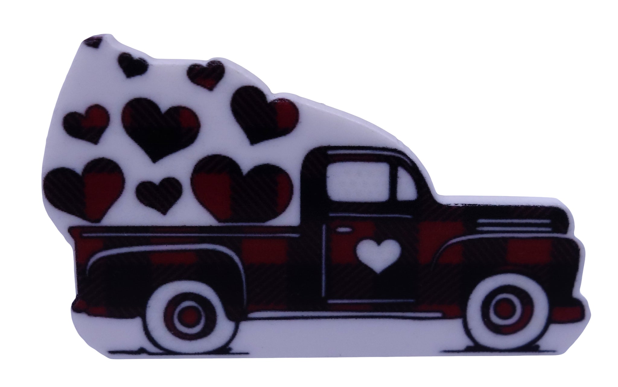 "Hearts Delivery Truck" Flat Resin