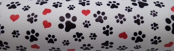 "Hearts and Paws" Textured Faux Leather sheet