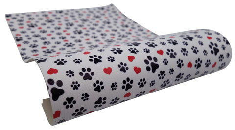 "Hearts and Paws" Textured Faux Leather sheet