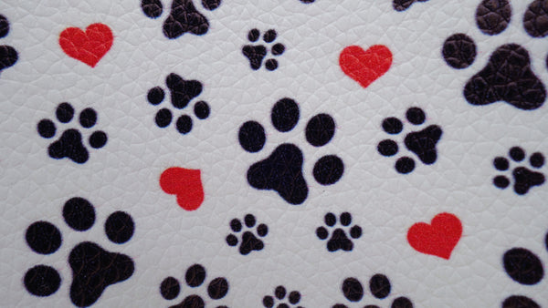 "Hearts and Paws" Textured Faux Leather sheet