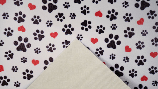 "Hearts and Paws" Textured Faux Leather sheet