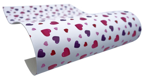 "Hearts" Ultra Smooth Faux Leather Sheet