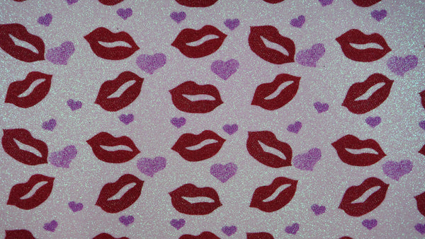 "Hearts & Lips" Fine Glitter Sheet - *IMPERFECT*