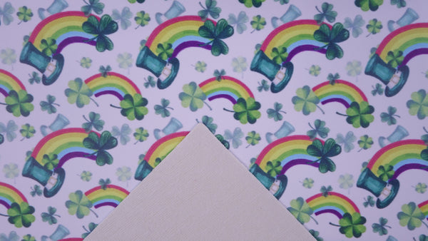 "Leprechaun Hat of Rainbows" Ultra Smooth Faux Leather Sheet