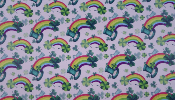 "Leprechaun Hat of Rainbows" Ultra Smooth Faux Leather Sheet