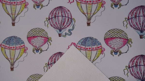 "Hot Air Balloons" Original Faux Leather sheet