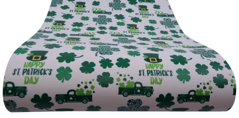 "Happy St. Patrick's Day" Ultra Smooth Faux Leather Sheet - *IMPERFECT*