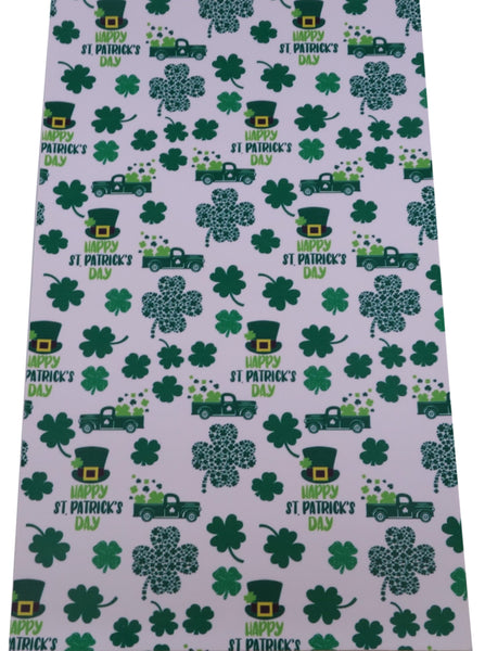 "Happy St. Patrick's Day" Ultra Smooth Faux Leather Sheet - *IMPERFECT*