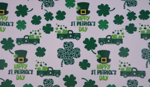 "Happy St. Patrick's Day" Ultra Smooth Faux Leather Sheet - *IMPERFECT*