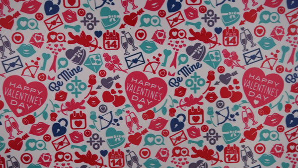 "Happy Valentine's Day" Ultra Smooth Faux Leather Sheet