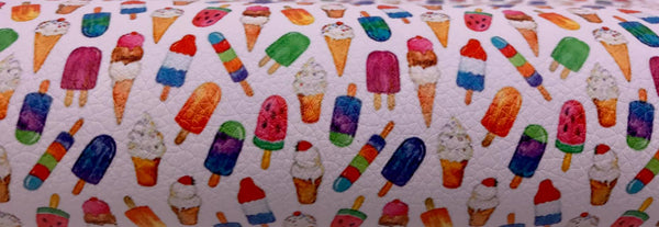 "Ice Cream Social" Textured Faux Leather Sheet