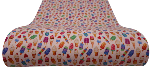 "Ice Cream Social" Textured Faux Leather sheet