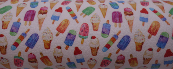 "Ice Cream Social" Textured Faux Leather sheet