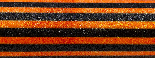 "Black & Orange Stripes" Fine Glitter Sheet