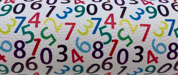 "Colorful Numbers" Textured Faux Leather Sheet