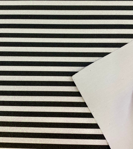 "Black & White Stripes" Fine Glitter Sheet