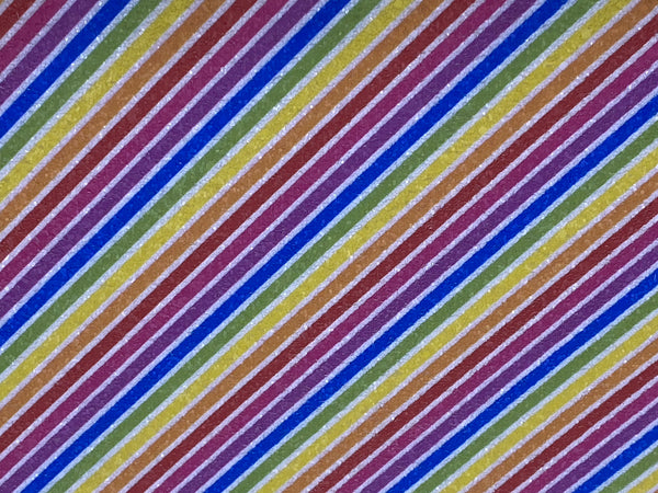 "Rainbow Slanted Stripes" Premium Glitter Sheet